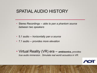Spatial Audio Explained Spatial Audio | PPTX