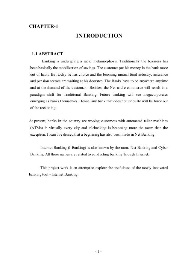 Dissertation report internet banking
