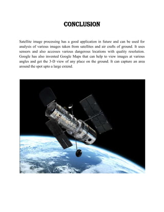 Satellite image Processing Seminar Report | DOCX
