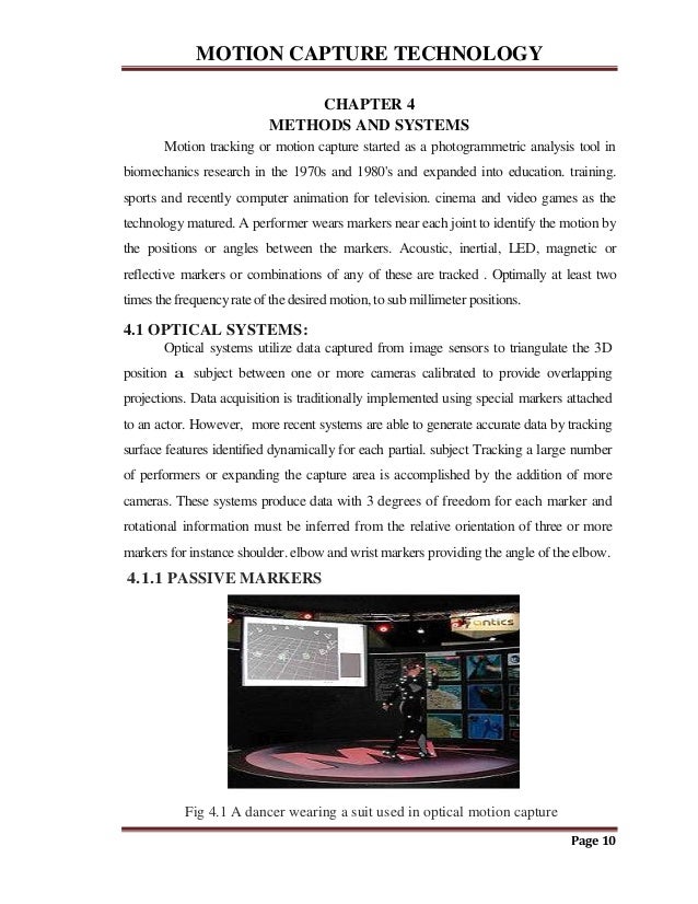 Motion capture technology pdf