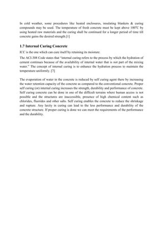 Internal Curing Compressive INTERNAL CURING using Different admixtures- pdf | PDF