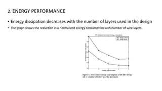 2. ENERGY PERFORMANCE
• Energy dissipation decreases with the number of layers used in the design
• The graph shows the reduction in a normalized energy consumption with number of wire layers.
 