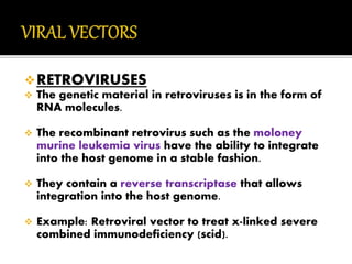vectors used in gene therapy | PPTX