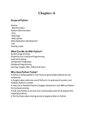 Seminar report on python 3 course | DOCX