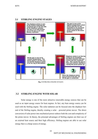 SOLAR STIRLING ENGINE seminar report | PDF