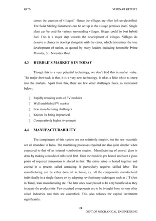 SOLAR STIRLING ENGINE seminar report | PDF