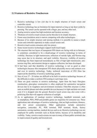 Touchscreen technology report | PDF