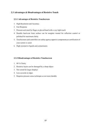 Touchscreen technology report | PDF