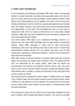 High Voltage Direct Current Transmission System Report | DOCX