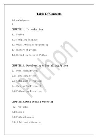 Seminar report On Python | PDF