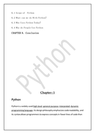 Seminar report On Python | PDF