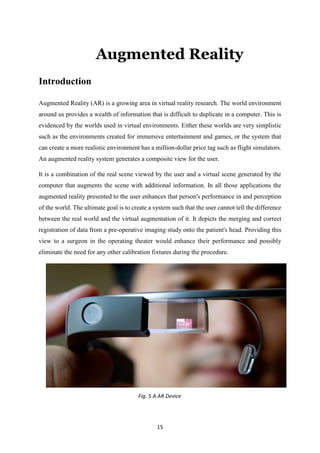 Seminar report on augmented and virtual reality | PDF