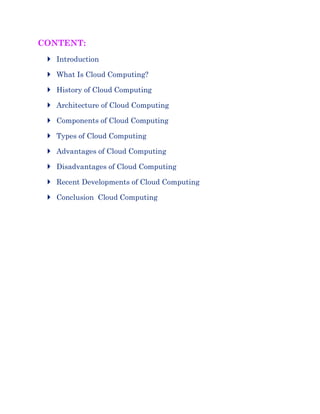 Seminar report on cloud computing