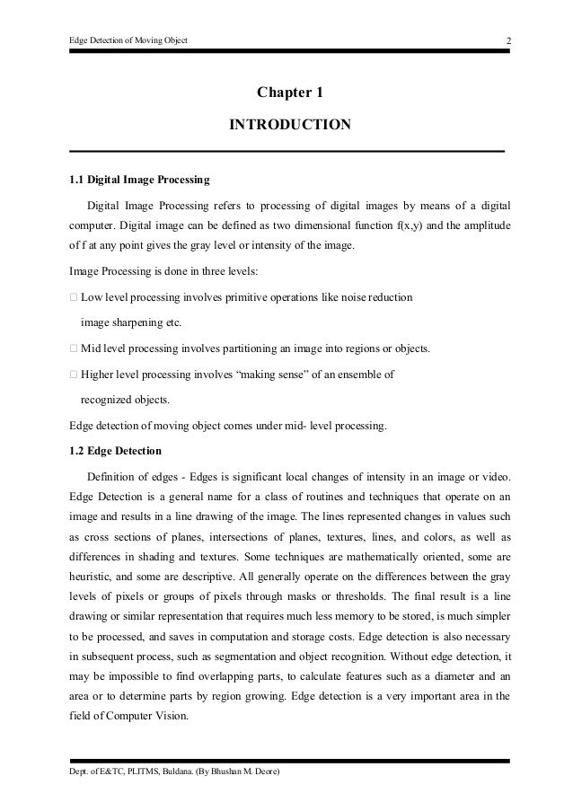 Thesis report on edge detection