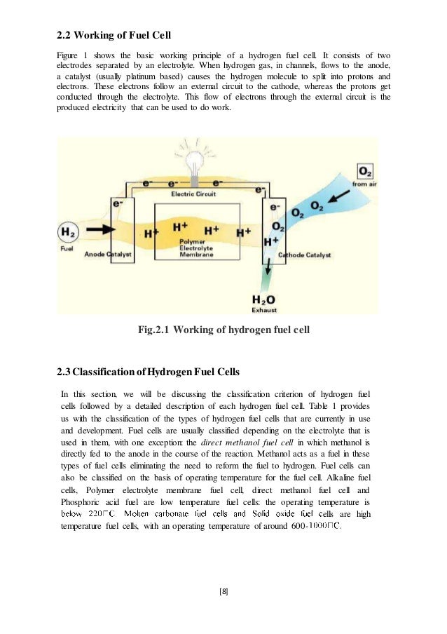 Seminar report on hydrogen fuel cell
