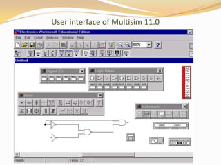 User interface of Multisim 11.0
 