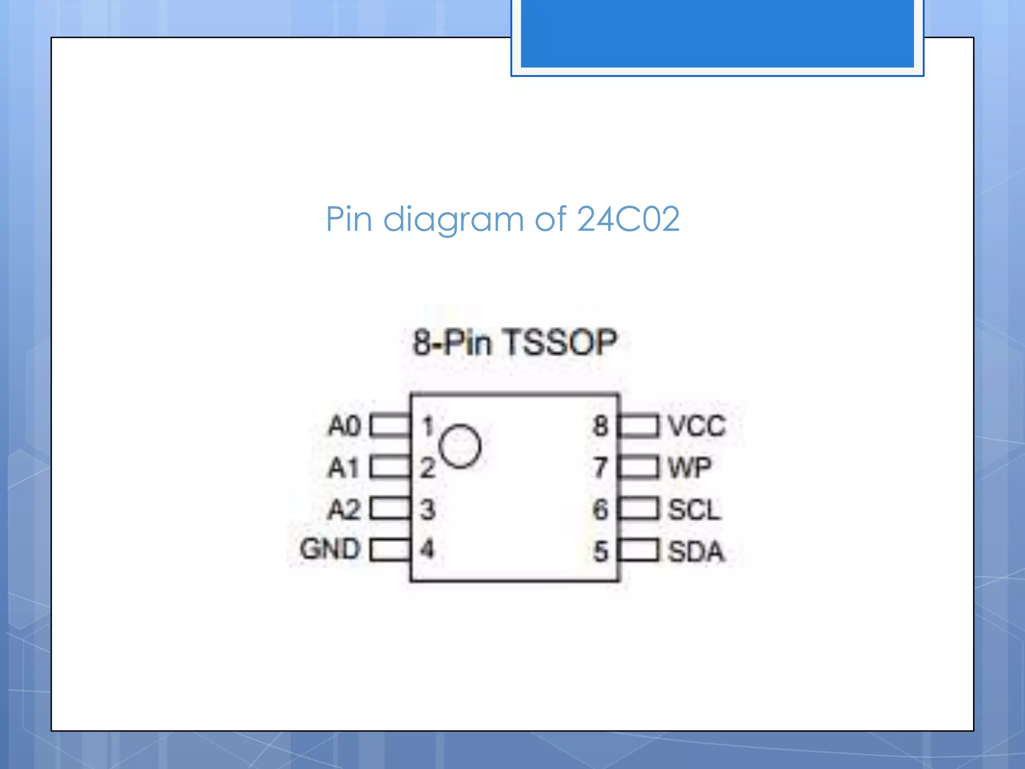 Pin diagram of 24C02
 