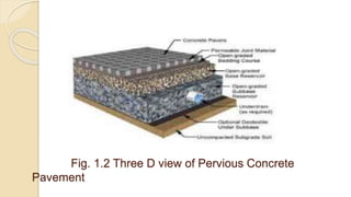 Fig. 1.2 Three D view of Pervious Concrete
Pavement
 