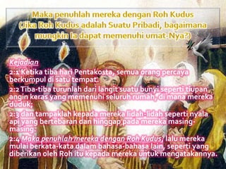 Seminar rohani diskusi alkitab apakah roh kudus bukan suatu oknum ...