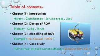 Slide Rov Design Seminar Remotely Operated Vehicle ( ROV ) | PDF