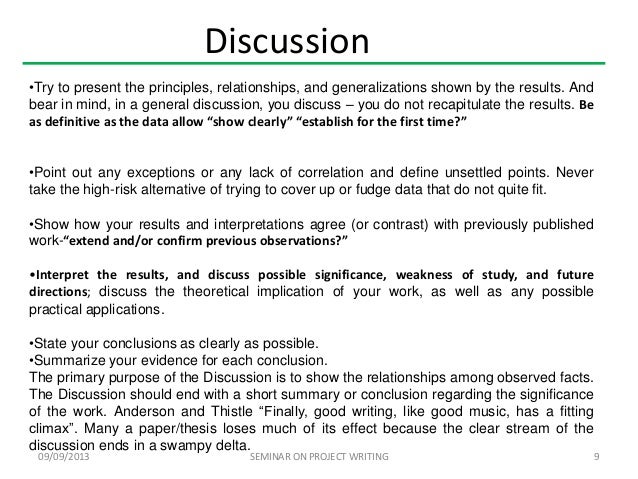 Discussion science report