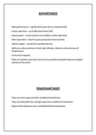 Seminar report on third generation solid state drive | DOCX
