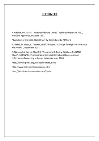 Seminar report on third generation solid state drive | DOCX