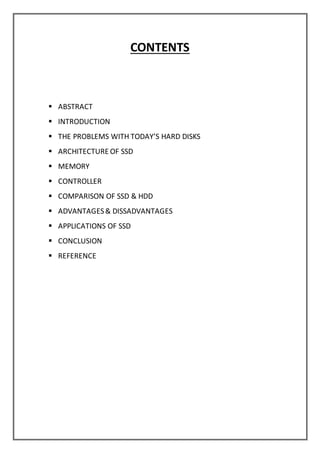 Seminar report on third generation solid state drive | DOCX