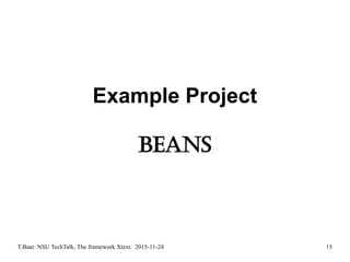 T.Baar: NSU TechTalk, The framework Xtext. 2015-11-24 15
Example Project
Beans
 