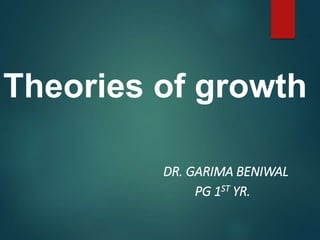 Theories of growth
DR. GARIMA BENIWAL
PG 1ST YR.
 