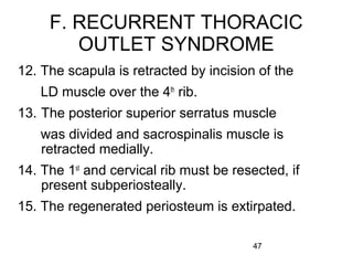 Tos Minor Incision Seminar tos THORACIC OUTLET SYNDROME | PPT