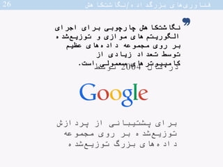 Map Shuffle Reduce
‫کاهش‬‫نگاشت‬ ‫از‬ ‫تصویری‬ ‫مثال‬
‫های‬‫فناوری‬‫داده‬‫بزرگ‬/‫کاهش‬‫نگاشت‬27
 