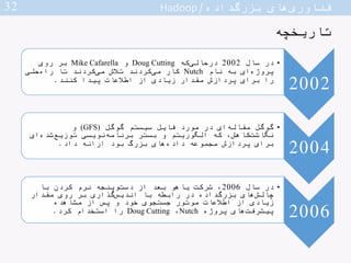 ‫داده‬‫بزرگ‬ ‫های‬‫فناوری‬/Hadoop
‫ها‬‫ویژگی‬
‫دیگر‬ ‫از‬ ‫هادوپ‬
‫شده‬‫توزیع‬ ‫رویکردهای‬
‫متفاوت‬ ‫مورد‬ ‫چند‬ ‫در‬
‫است...