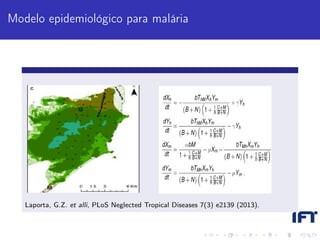 Modelo epidemiológico para malária




   Laporta, G.Z. et alli, PLoS Neglected Tropical Diseases 7(3) e2139 (2013).
 