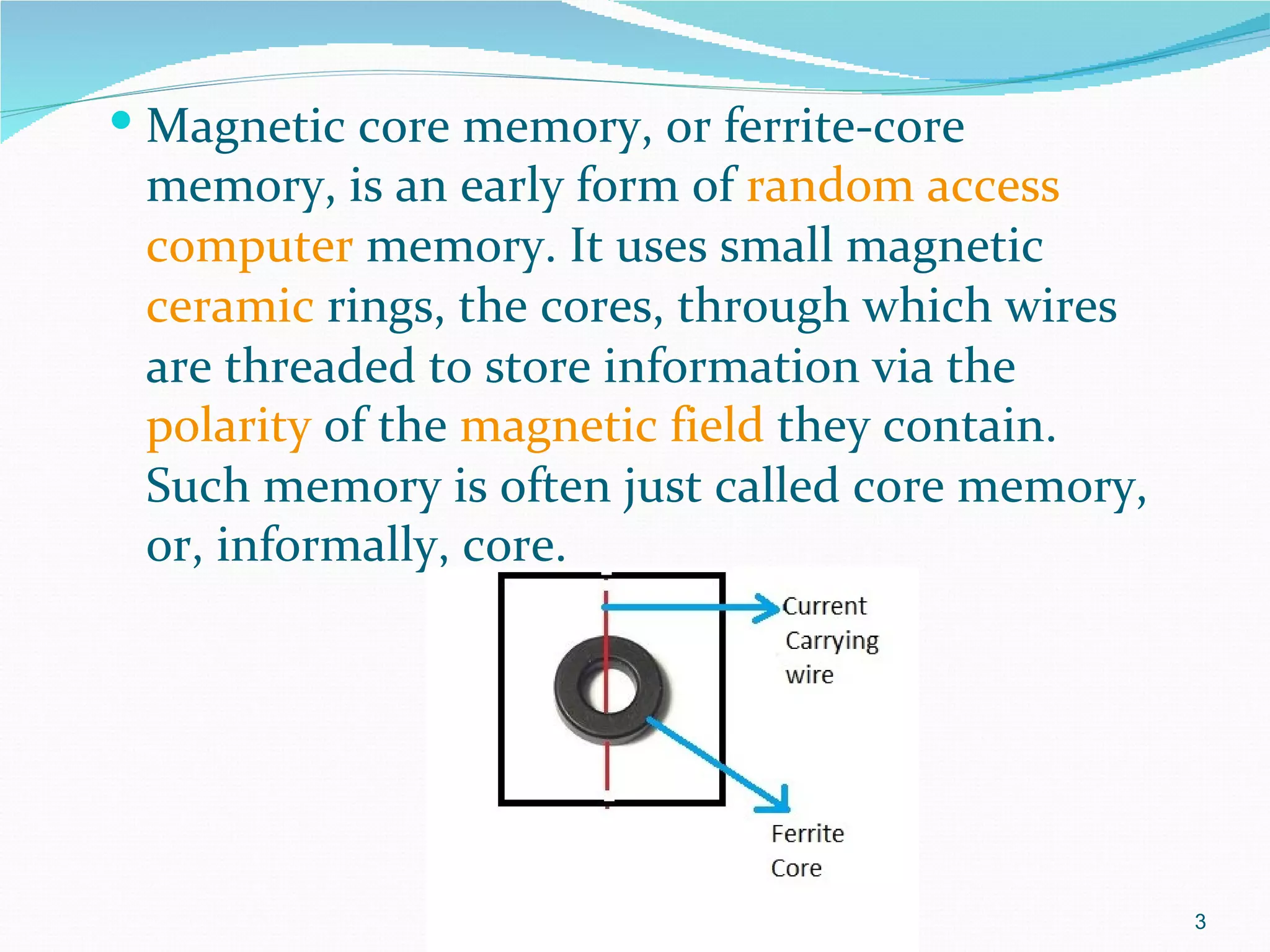 presentation on ferrite core memory | PPT