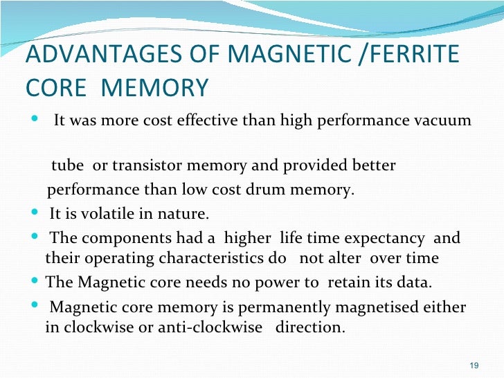 presentation on ferrite core memory