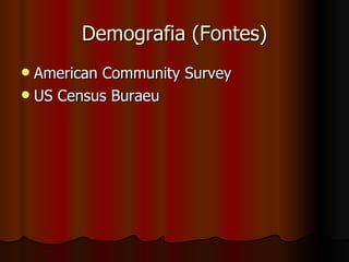 Demografia (Fontes) American Community Survey  US Census Buraeu  
