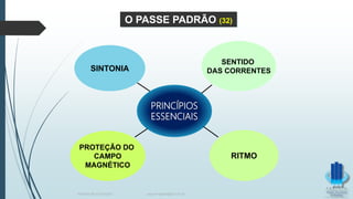 PRINCÍPIOS
ESSENCIAIS
SINTONIA
SENTIDO
DAS CORRENTES
PROTEÇÃO DO
CAMPO
MAGNÉTICO
RITMO
O PASSE PADRÃO (32)
TERAPIA PELOS PASSES www.ProjetoMpM.com.br
 