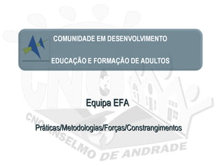 Equipa EFA

Práticas/Metodologias/Forças/Constrangimentos
 