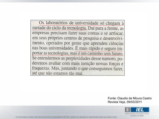 Fonte: Claudio de Moura Castro
Revista Veja, 09/03/2011
 