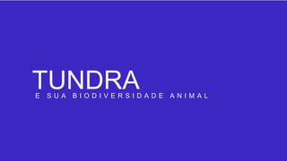 Tundra
E S U A B I O D I V E R S I D A D E A N I M A L
TUNDRA
 