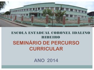 SEMINÁRIO DE PERCURSO
CURRICULAR
ANO 2014
ESCOLA ESTADUAL CORONEL IDALINO
RIBEIRO
 