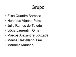 GrupoElisa Quartim BarbosaHenrique Vianna PozoJulio Ramos de ToledoLúcia Laurentini OmarMarcos Alexandre LouzadaMarisa Castellano Tsai Maurício Marinho 