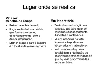 Fatores imprevistos podem interferir na tarefa do pesquisador.