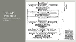 Etapas de
prospecção
Infográfico com várias etapadas da
prospecção.
 