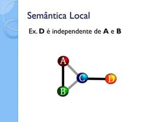 Semântica Local
Ex. D é independente de A e B
 