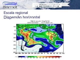 Escala regional
Dispersão horizontal
 