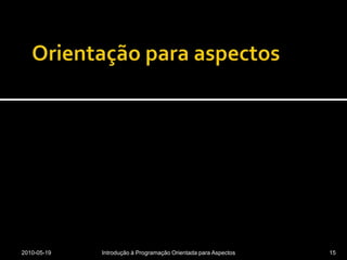 Orientação para aspectos2010-05-19Introdução à Programação Orientada para Aspectos15