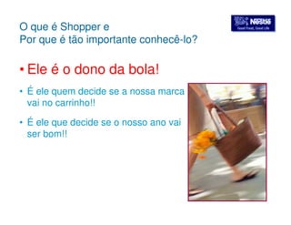 GGoooodd FFoooodd,, GGoooodd LLiiffee O que é Shopper e 
Por que é tão importante conhecê-lo? 
• Ele é o dono da bola! 
• É ele quem decide se a nossa marca 
vai no carrinho!! 
• É ele que decide se o nosso ano vai 
ser bom!! 
 
