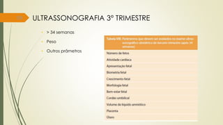 59
• > 34 semanas
• Peso
• Outros prâmetros
ULTRASSONOGRAFIA 3° TRIMESTRE
 